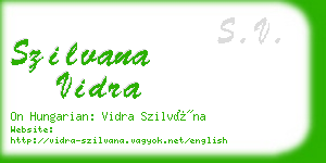 szilvana vidra business card